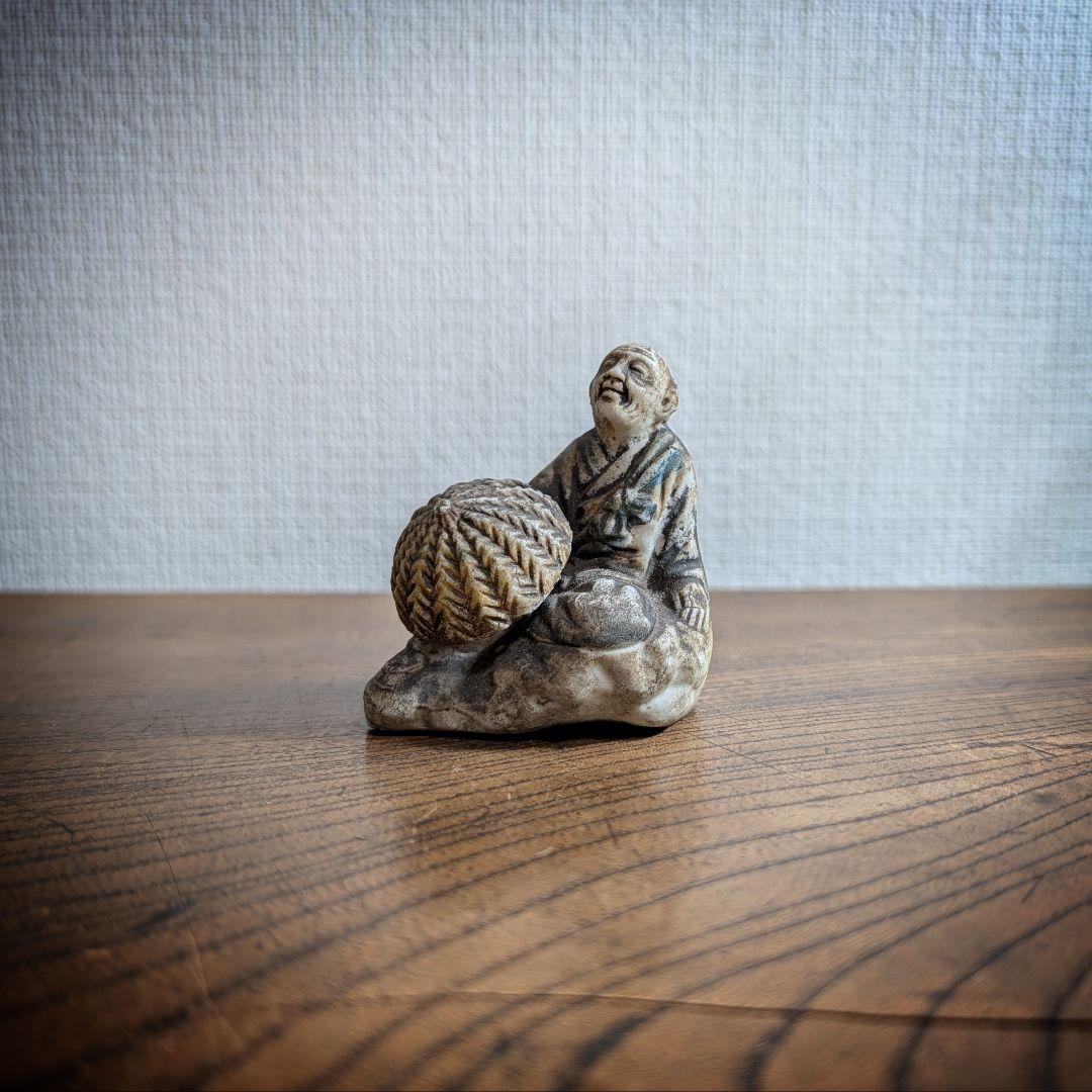 【極上・音良】西行法師 磁器製 置物 明治〜昭和初期 添景 煎茶飾り 骨董