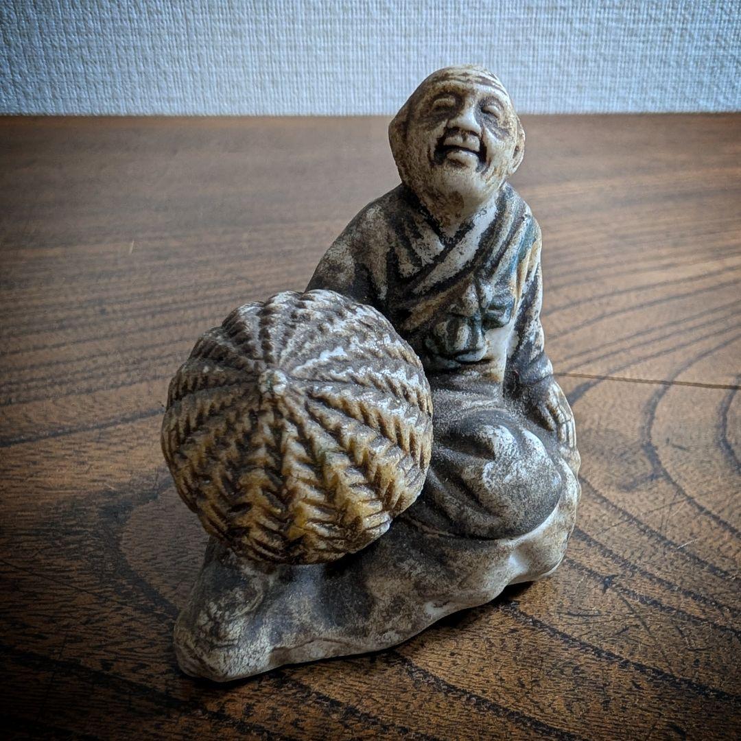 【極上・音良】西行法師 磁器製 置物 明治〜昭和初期 添景 煎茶飾り 骨董