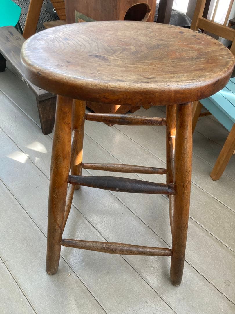 mugichoco様　　アンティーク★木製ハイスツール