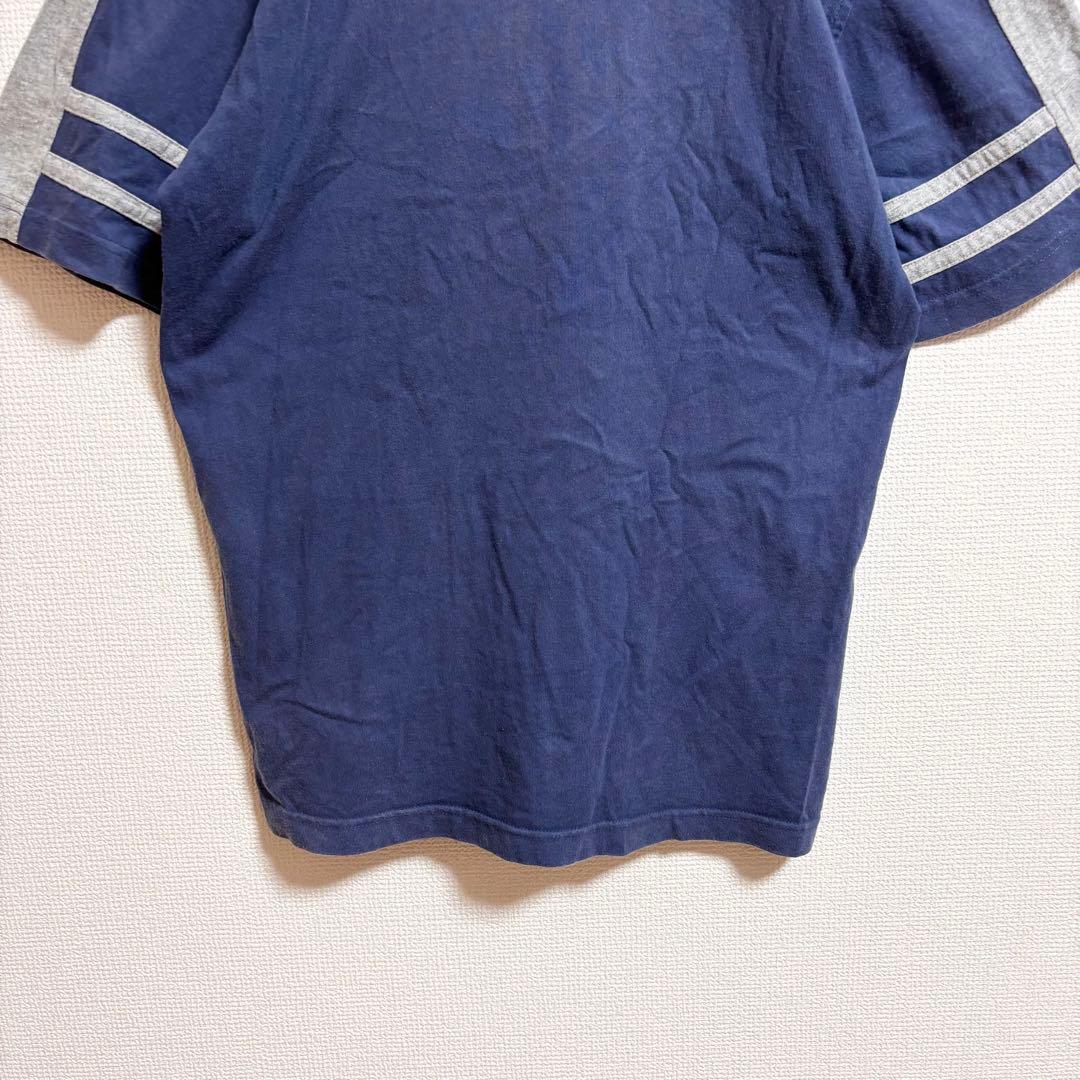 c580 NYヤンキース 刺繍ロゴ 切替デザイン Tシャツ XL ストリート野球