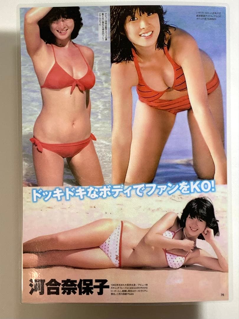 河合奈保子 切り抜き 3枚セット 写真集&プロマイド