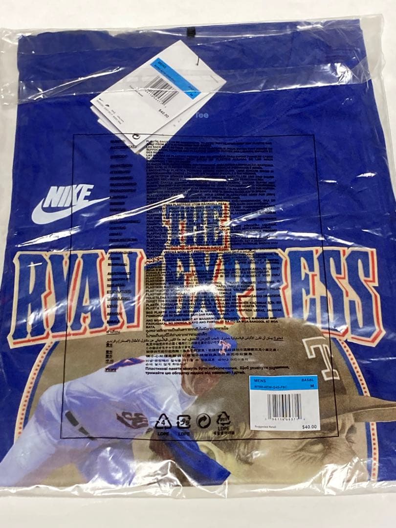 100%正規品M青ノーランライアン復刻モデルNIKEレンジャーズ日本未発売MLB