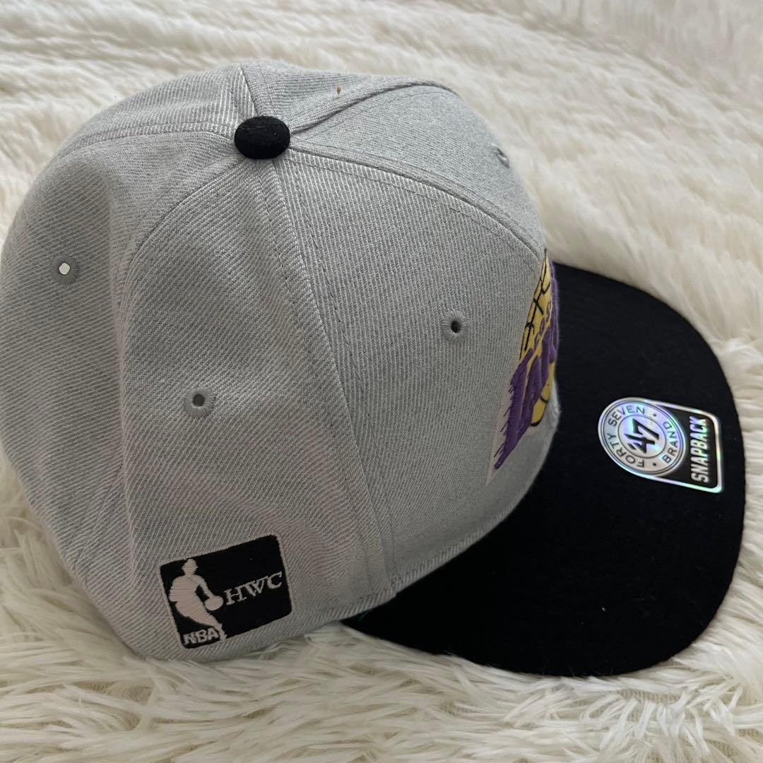 NBA レイカーズ '47 Brandスナップバックキャップ グレー ブラック