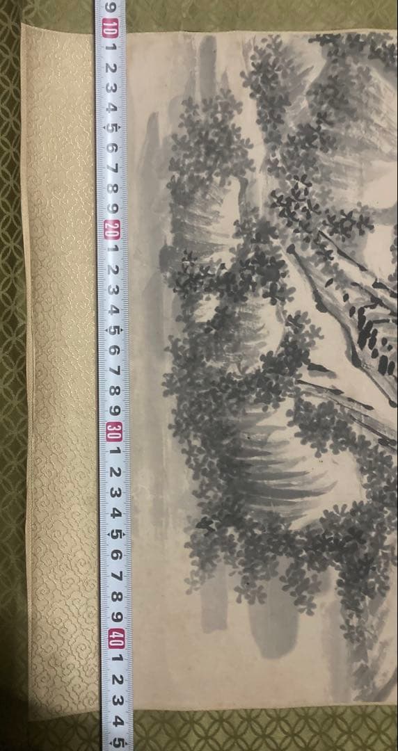 完全ジャンク品 水墨山水之図 掛軸 作者不明