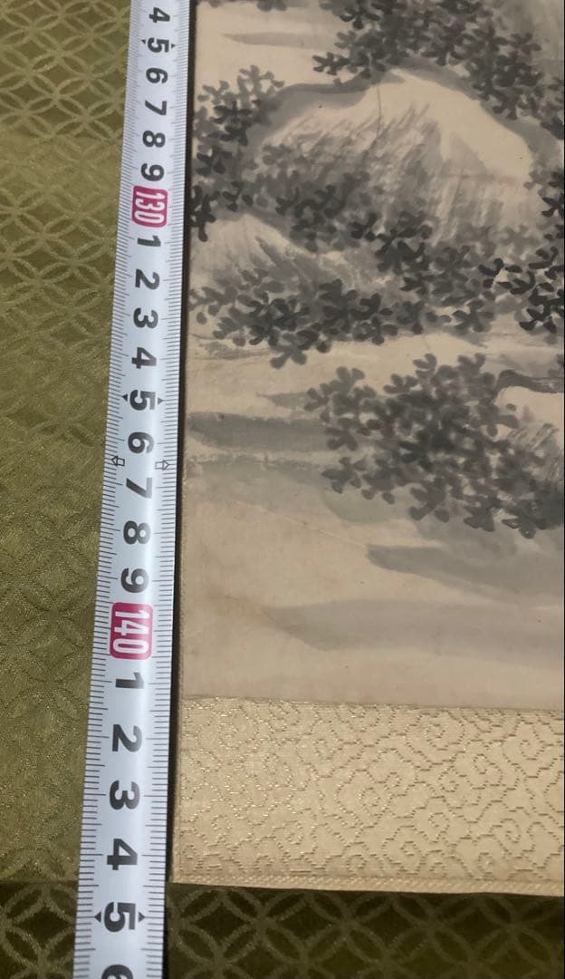 完全ジャンク品 水墨山水之図 掛軸 作者不明