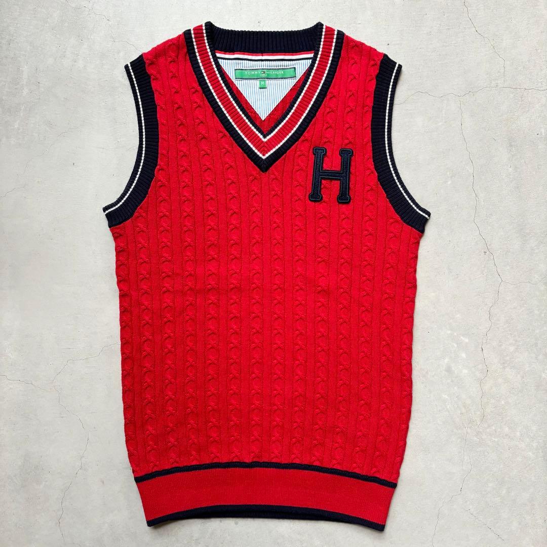 【美品】  GOLF ニットベスト Vネック ロゴ M