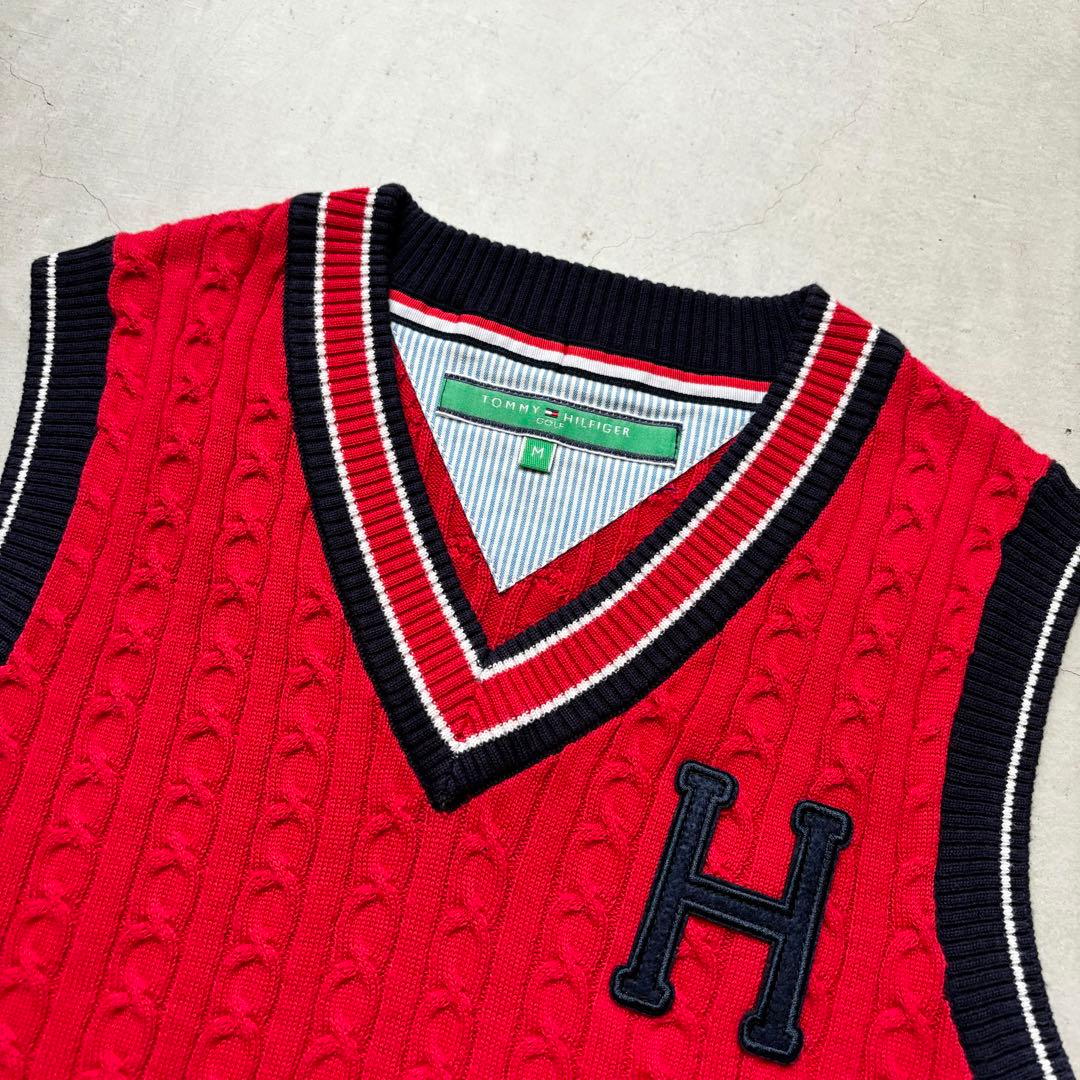 【美品】  GOLF ニットベスト Vネック ロゴ M