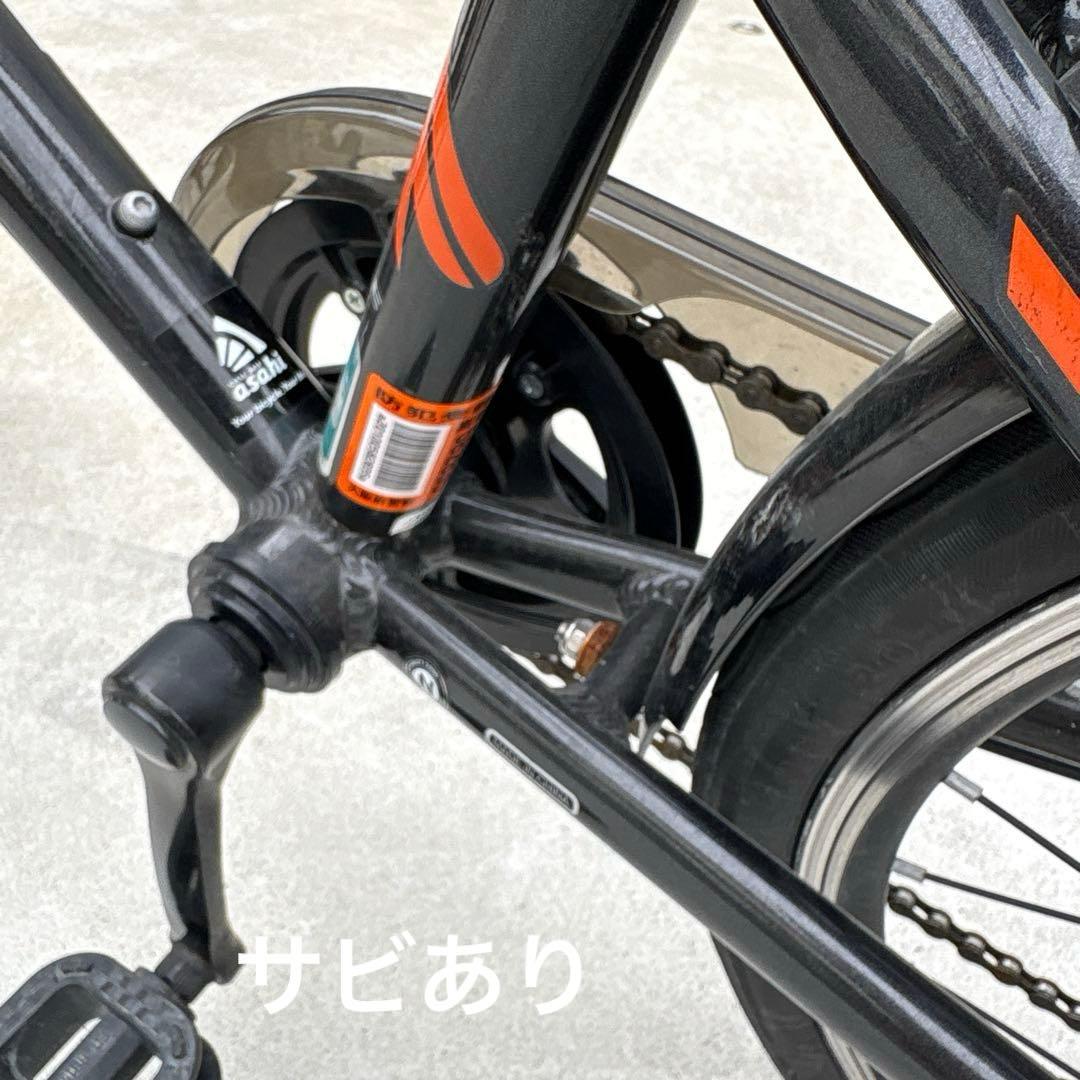 【大阪引き取り限定】asahi 22インチ 子供用自転車 前カゴ付き 黒
