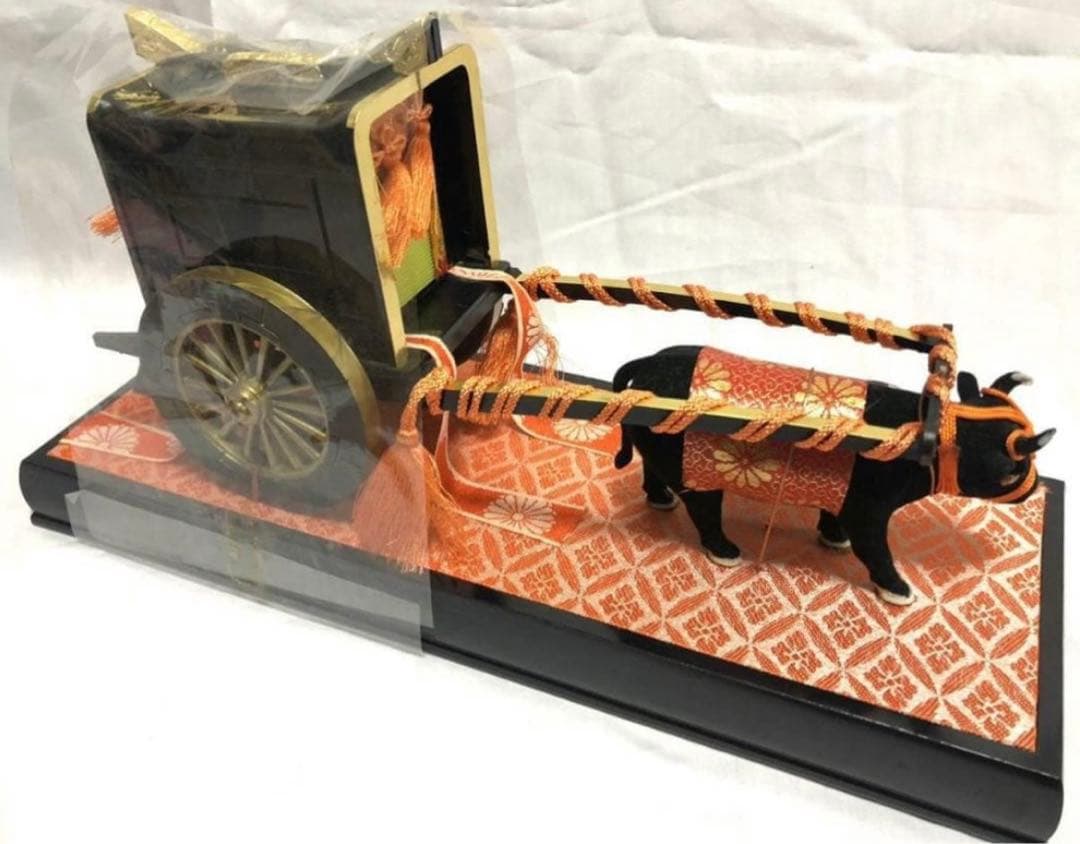 未開封 美品 雛人形 御所車 牛車 金 ひな人形 雛道具 雛飾り 和食器 高価