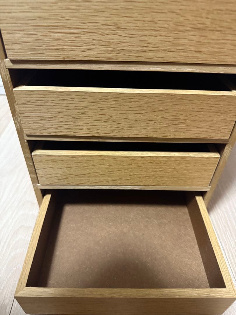 廃盤　無印良品 木製収納ケース・引出式・４段・オーク材　二つセット