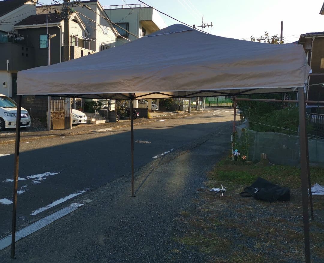 FIELDOR ベージュ タープ 2.5m x 2.5m スチール製