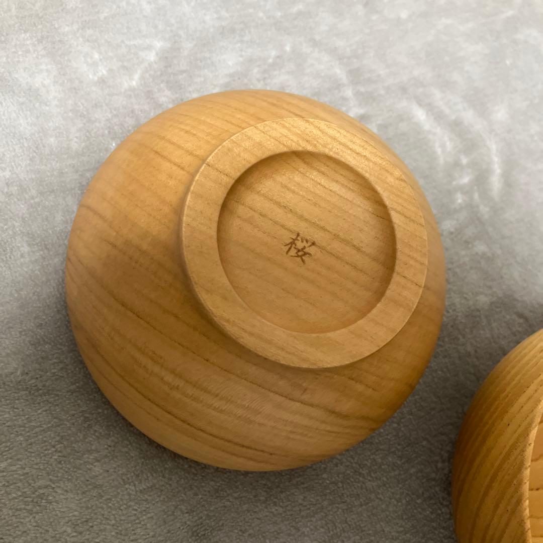 新品✨薗部産業 めいぼく椀 銘木椀 さくら　けやき 中 セット 木製食器