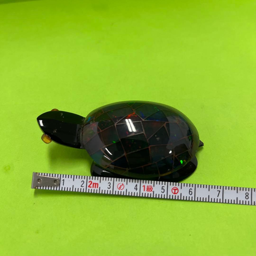 オパール　亀　置物