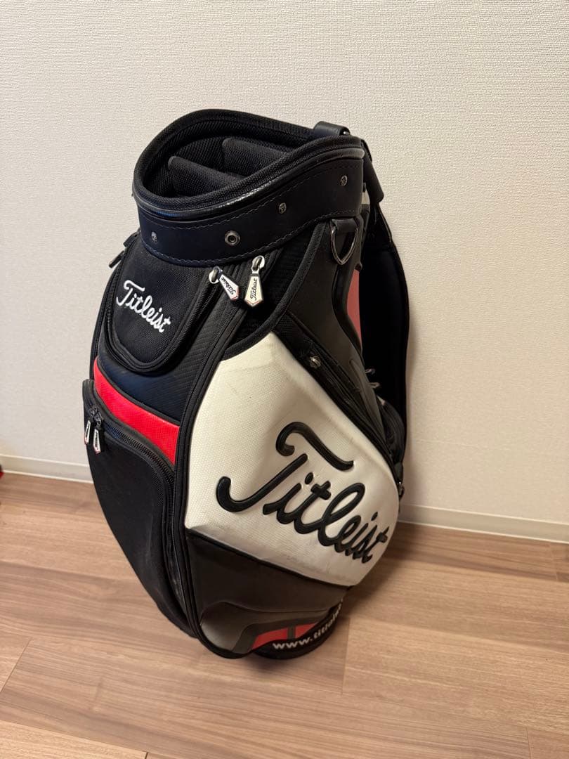 Titleist ゴルフ キャディバッグ 黒/白/赤