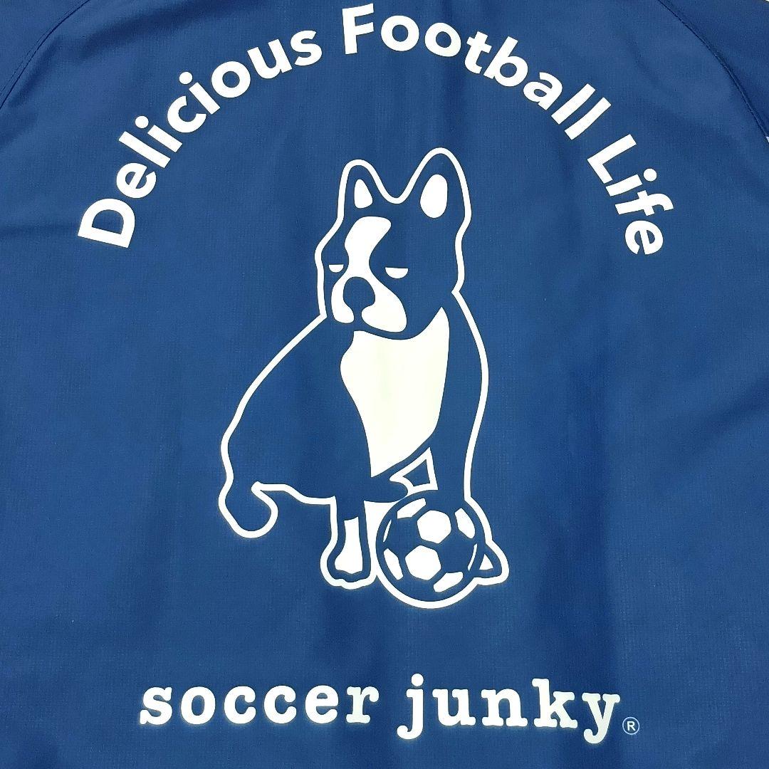 【美品】サッカージャンキー 中綿 昇華 ピステ ジャケット L 青 フルジップ