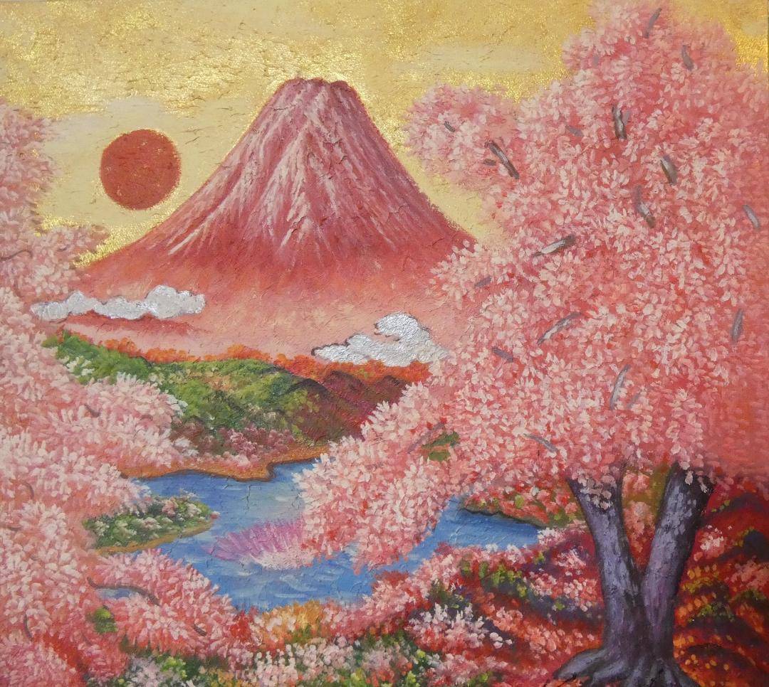 油絵　風景　絹谷幸二 　 【　風景　】手描き　額付き F8