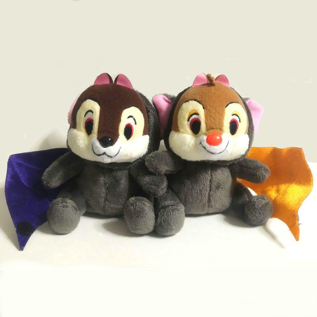 新品ディズニーストアハロウィン2009ペアプラッシュチップ＆デールぬいぐるみ黒猫