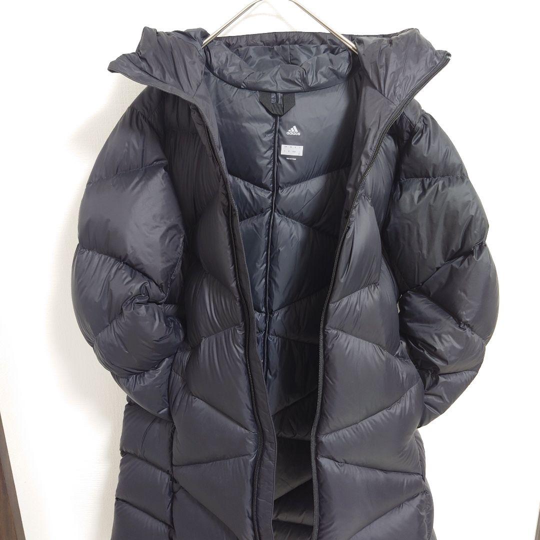 【美品】adidas アディダス ダウンベンチコート レディース　M　ブラック