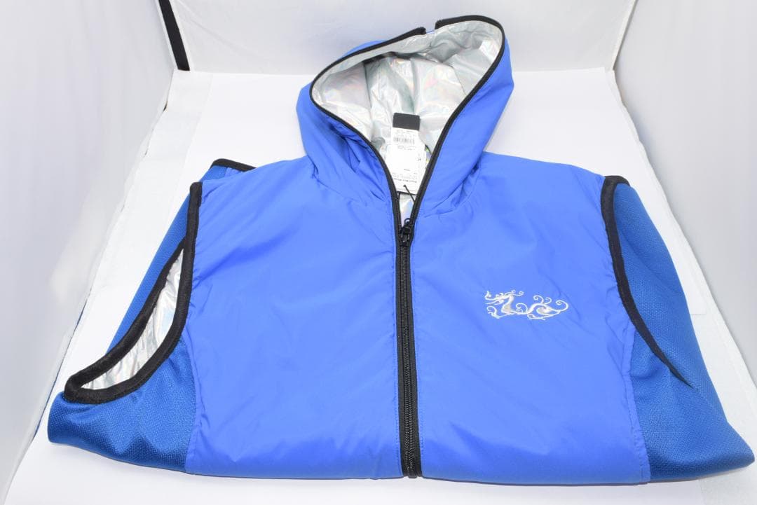 新品☆ダンスウィズドラゴン NYストレッチ タフタ リバーシブルベスト☆青☆XL