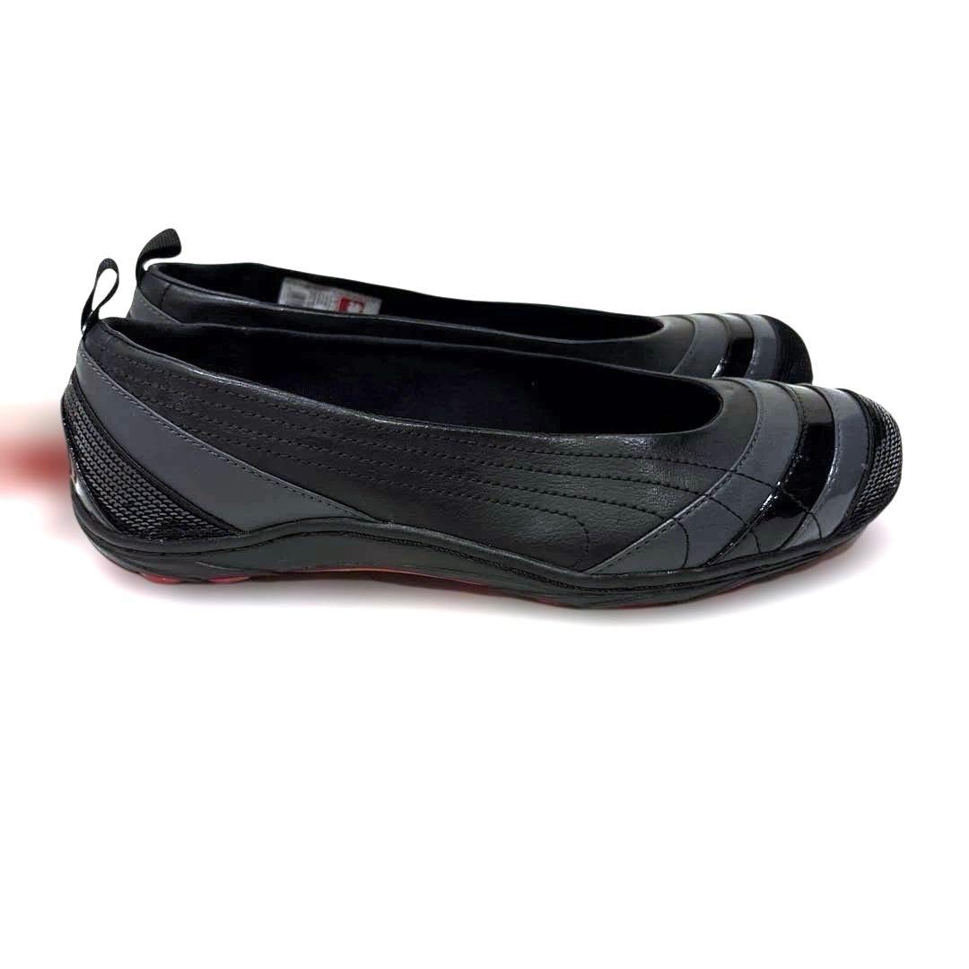【新品】PUMA プーマ フラットシューズ25cm バレーシューズ 黒×グレー