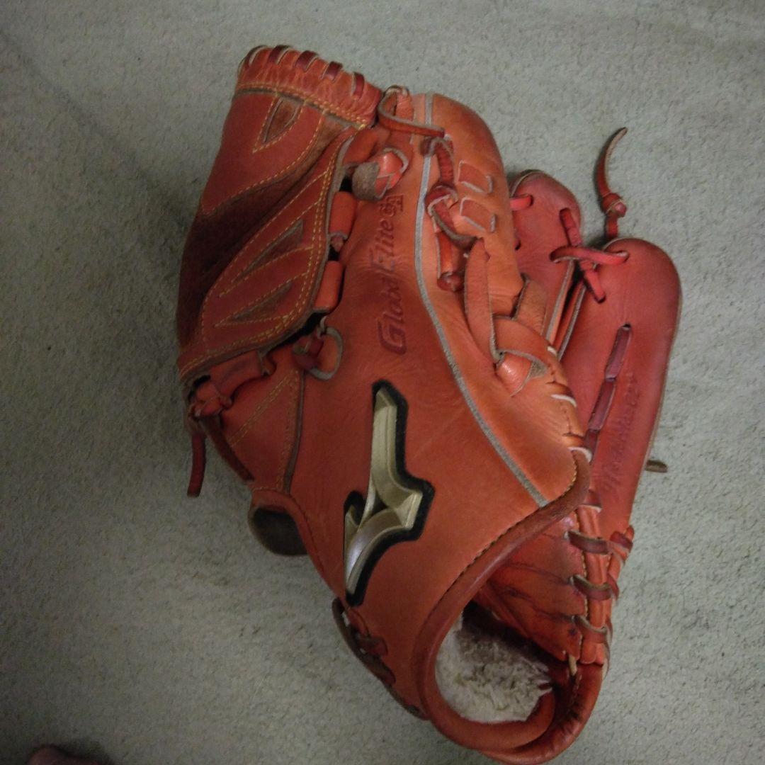 Mizuno　 軟式　グローブ オレンジ　グローバルエリート　投手　ピッチャー
