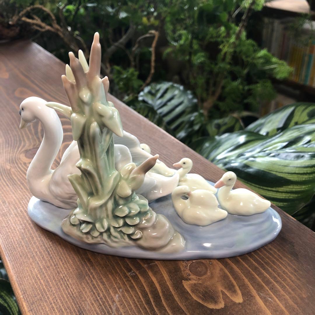 LLADRO・リヤドロ・ついてらっしゃい　白鳥の親子