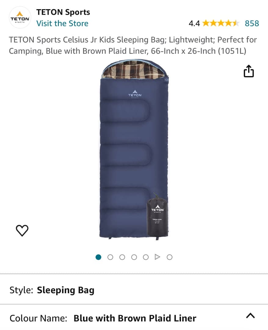 TETON ジュニア 寝袋 シュラフ チェック