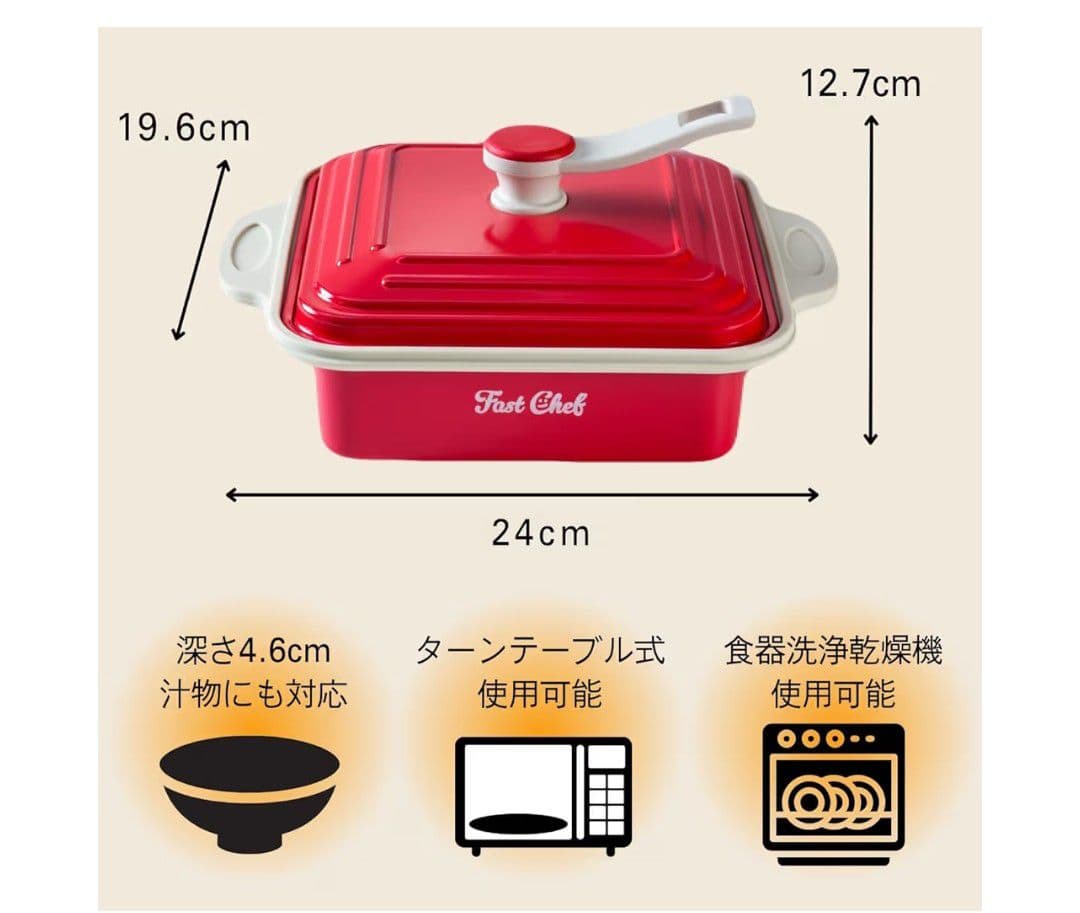 Fast Chef 電子レンジ調理器具 赤