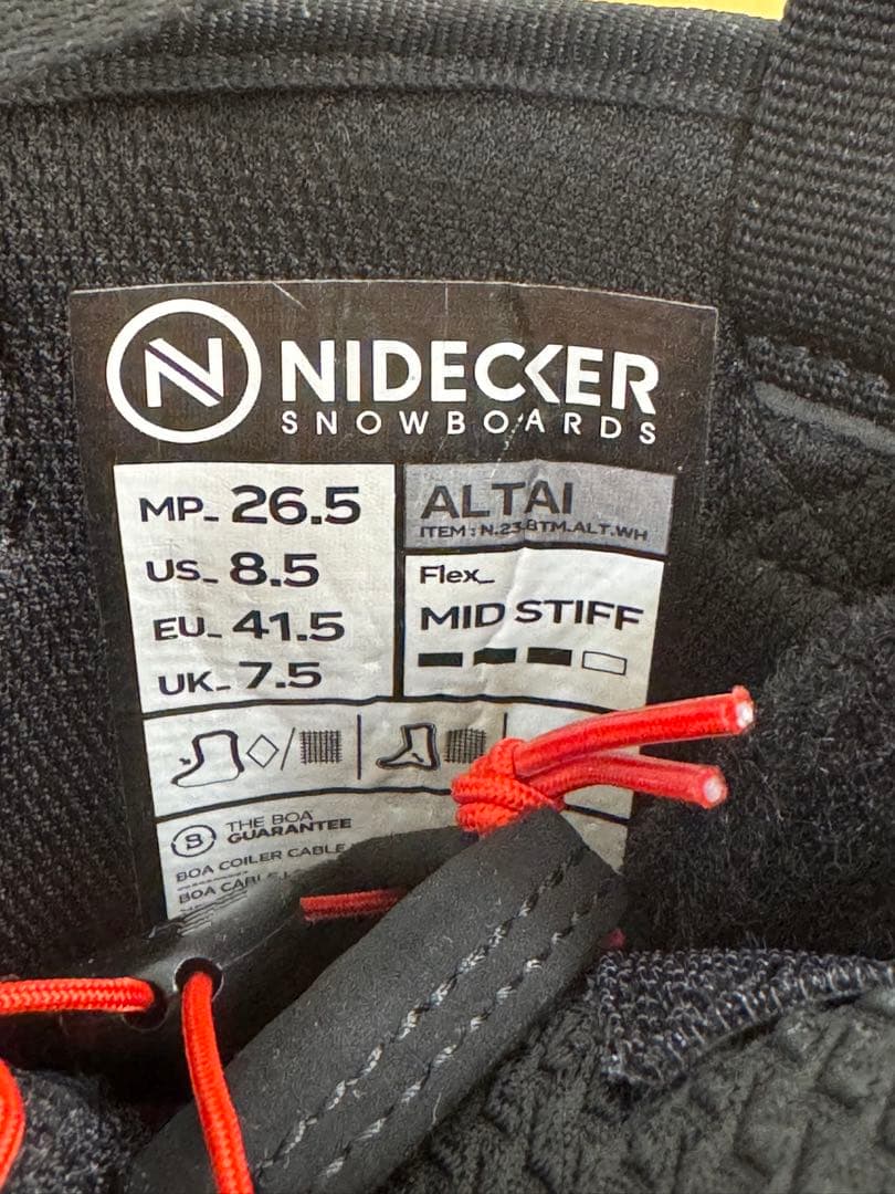 1回のみ使用 23-24 NIDECKER ALTAI ブーツ 26.5cm