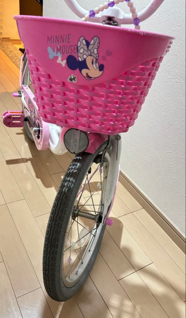 ココ　(お引き取り限定)ミニーマウス子供用自転車 ピンク18 美品
