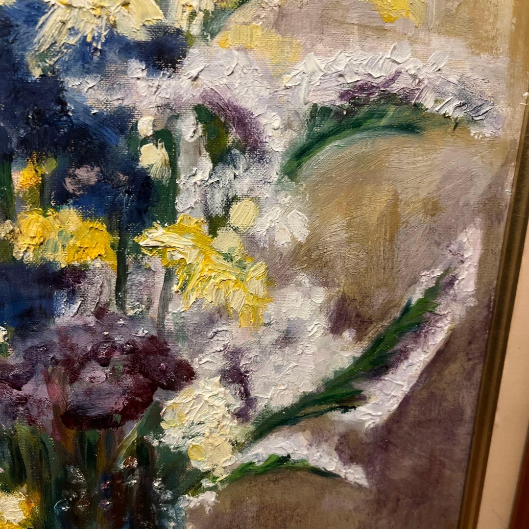 【更に値下げしました】油絵画《花》