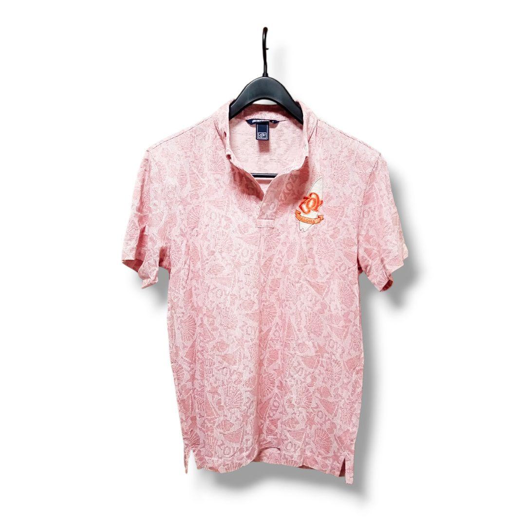【Zoy】美品 ゾーイ 総柄 ワッペン デザイン ポロシャツ ピンク 2
