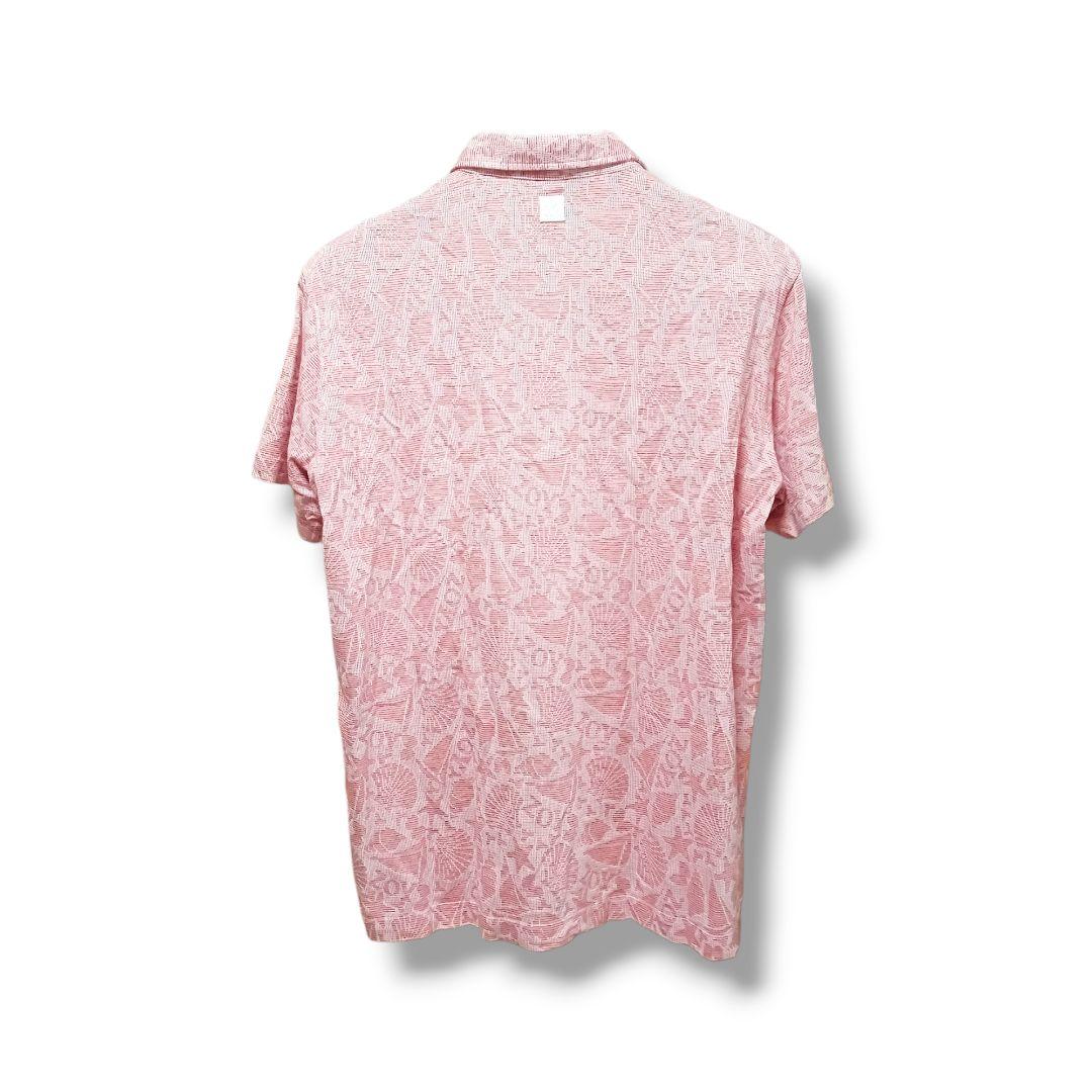 【Zoy】美品 ゾーイ 総柄 ワッペン デザイン ポロシャツ ピンク 2
