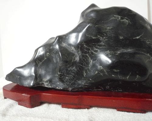 希少　美品　蛇紋石　鑑賞石　台座付き
