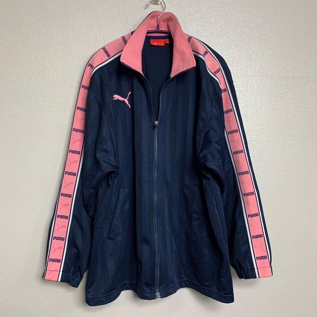 プーマ　PUMA　ジャージ　上下セットアップ　ネイビー　ピンク　メンズＬ相当