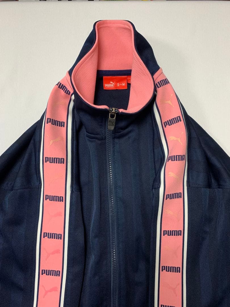 プーマ　PUMA　ジャージ　上下セットアップ　ネイビー　ピンク　メンズＬ相当