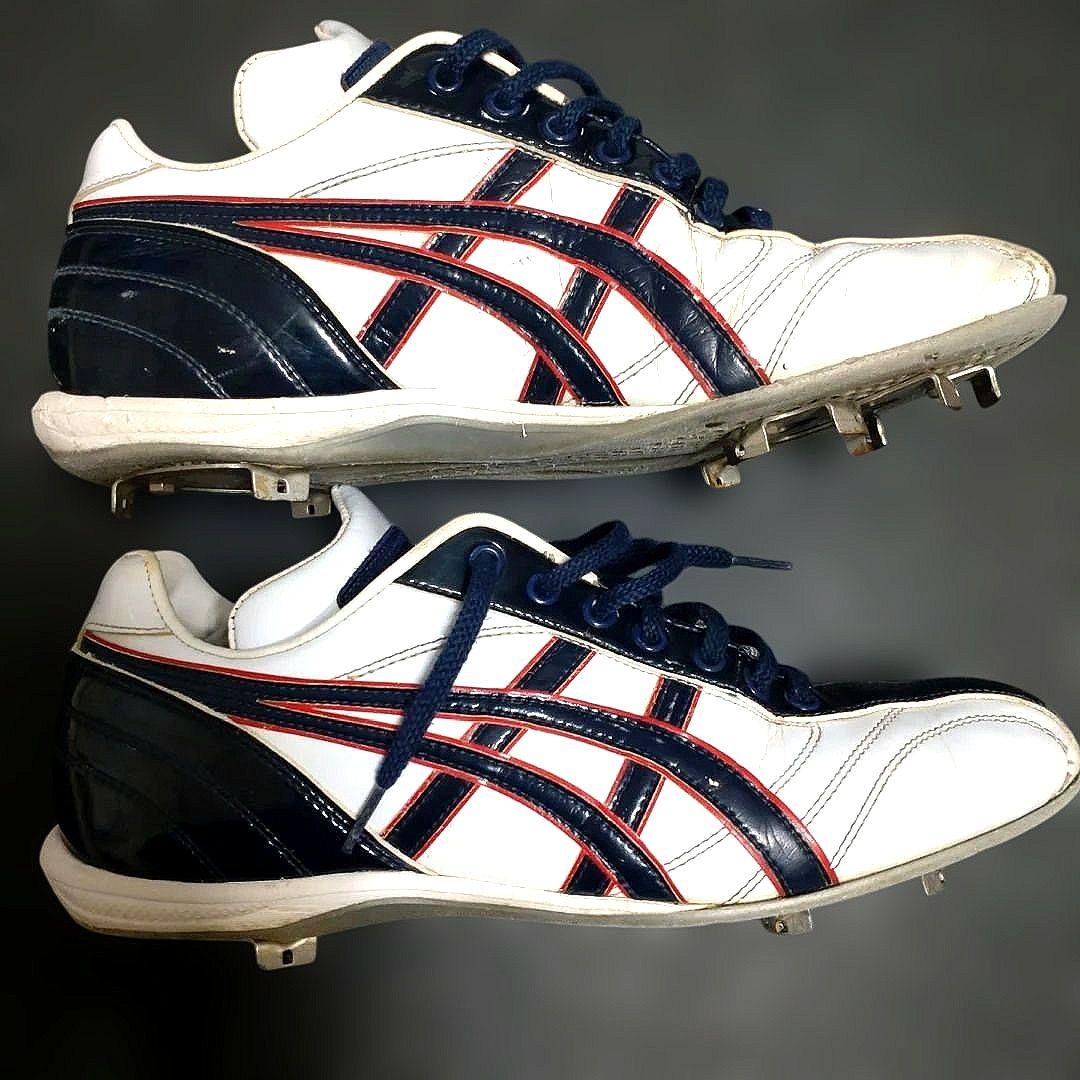 asicsオーダースパイク　野球スパイクシューズ ホワイト/ネイビー