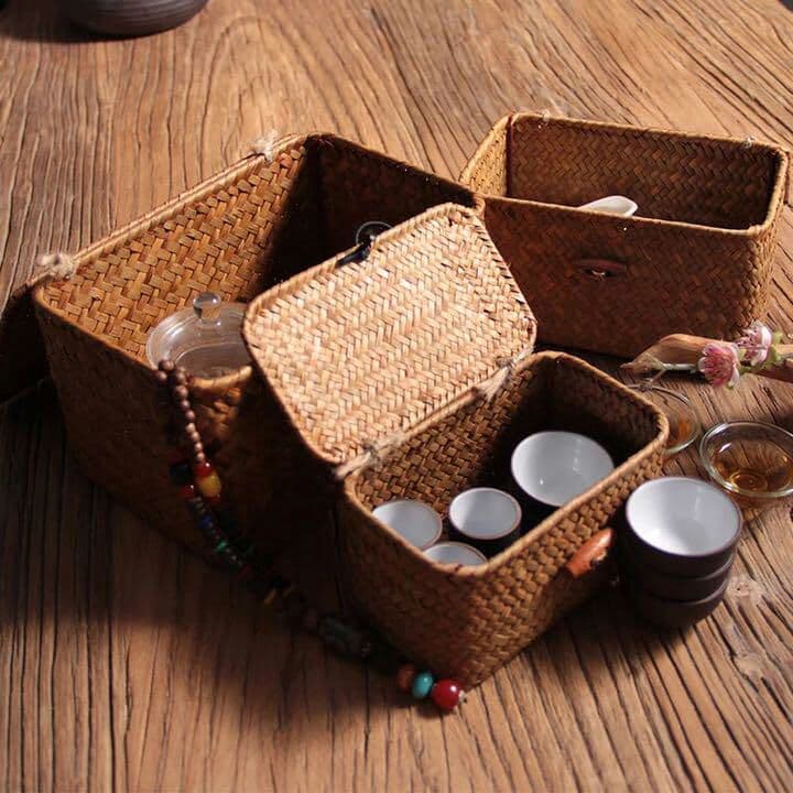 竹編 茶箱 3点セット