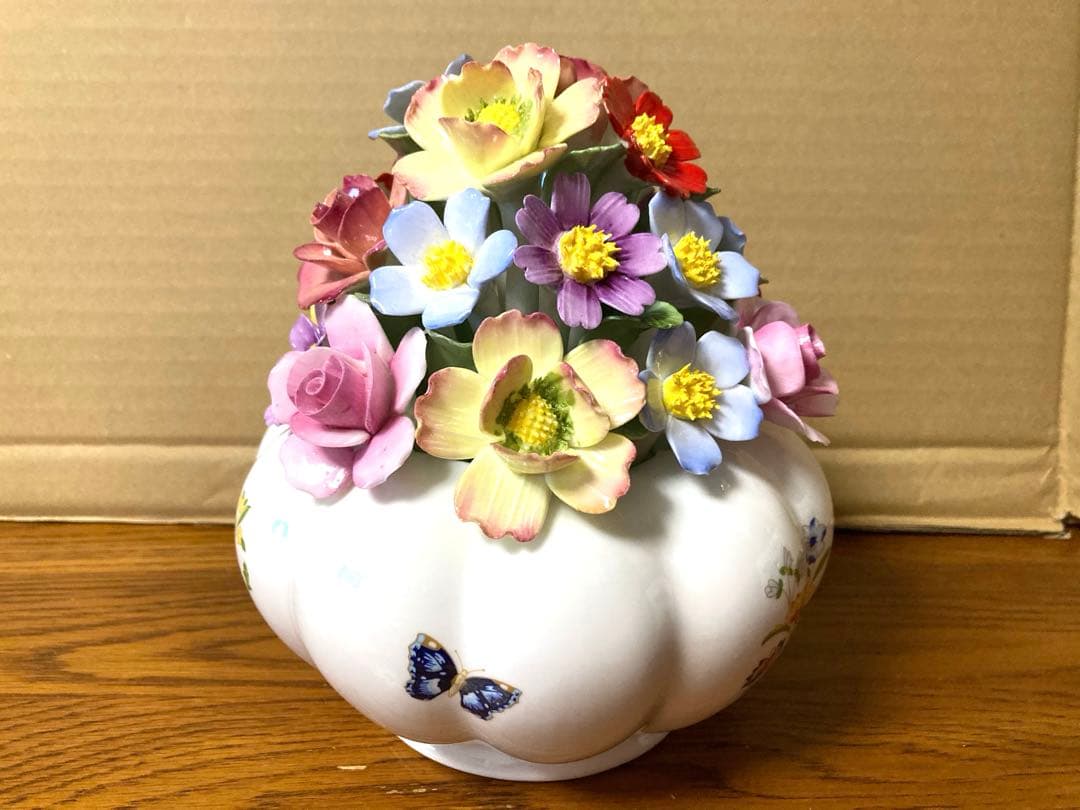 希少 Aynsley エインズレイ 陶花 FLORAL COTT GDN 当時物