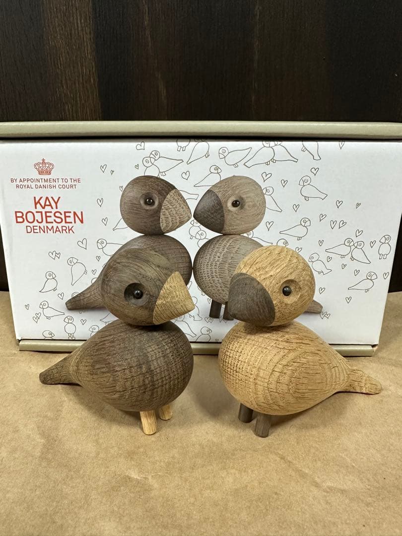 【新品同様/箱あり】カイボイスン　ラブバード　ペア　北欧インテリア　木製