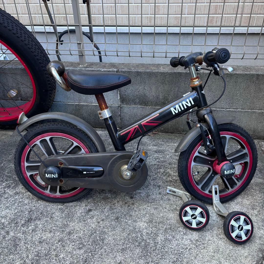 MINI 幼児用自転車 黒/赤　14インチ