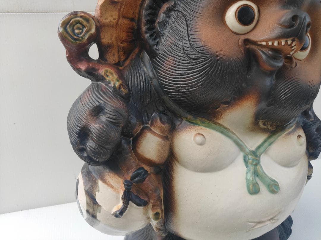 (美品) 信楽焼☆狸☆たぬき18号☆置物☆高さ56cm☆商売繁盛☆縁起物