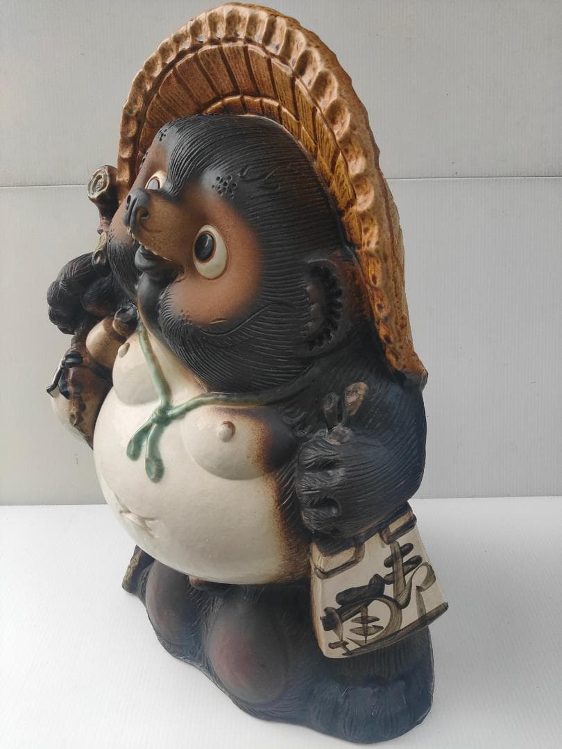 (美品) 信楽焼☆狸☆たぬき18号☆置物☆高さ56cm☆商売繁盛☆縁起物