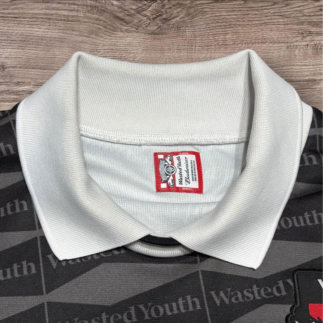 Wasted Youth Budweiser サッカー ポロシャツ ブラック