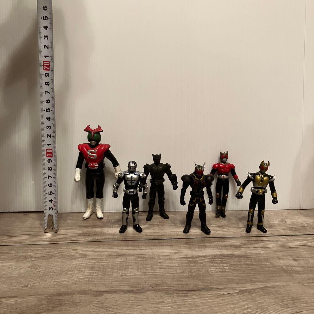 E-5 当時物 仮面ライダー ソフビ 6体セット 昭和レトロ 特撮 フィギュア