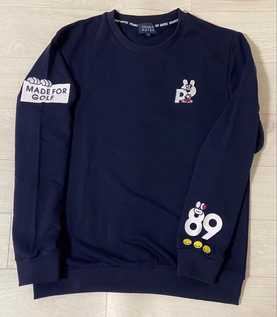 新品 正規品 パーリーゲイツ どうしちゃったPGスウェット 紺 サイズ5
