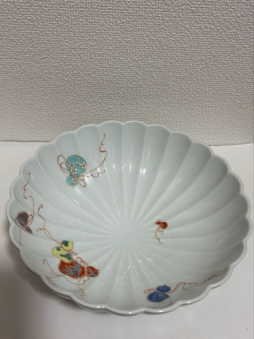 宮内庁御用達　深川製磁　ひょうたん柄 菊割鉢　陶器