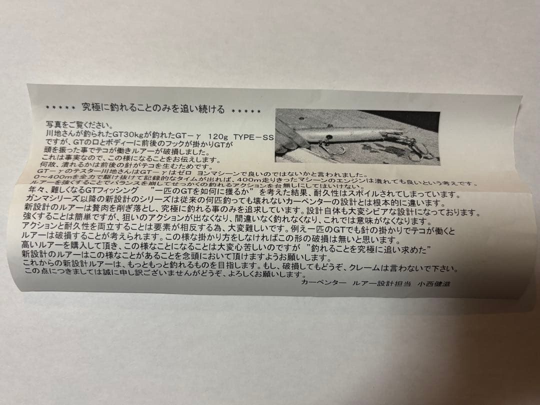 新品未使用　カーペンター　パンドラ155 ルアー　GTルアー