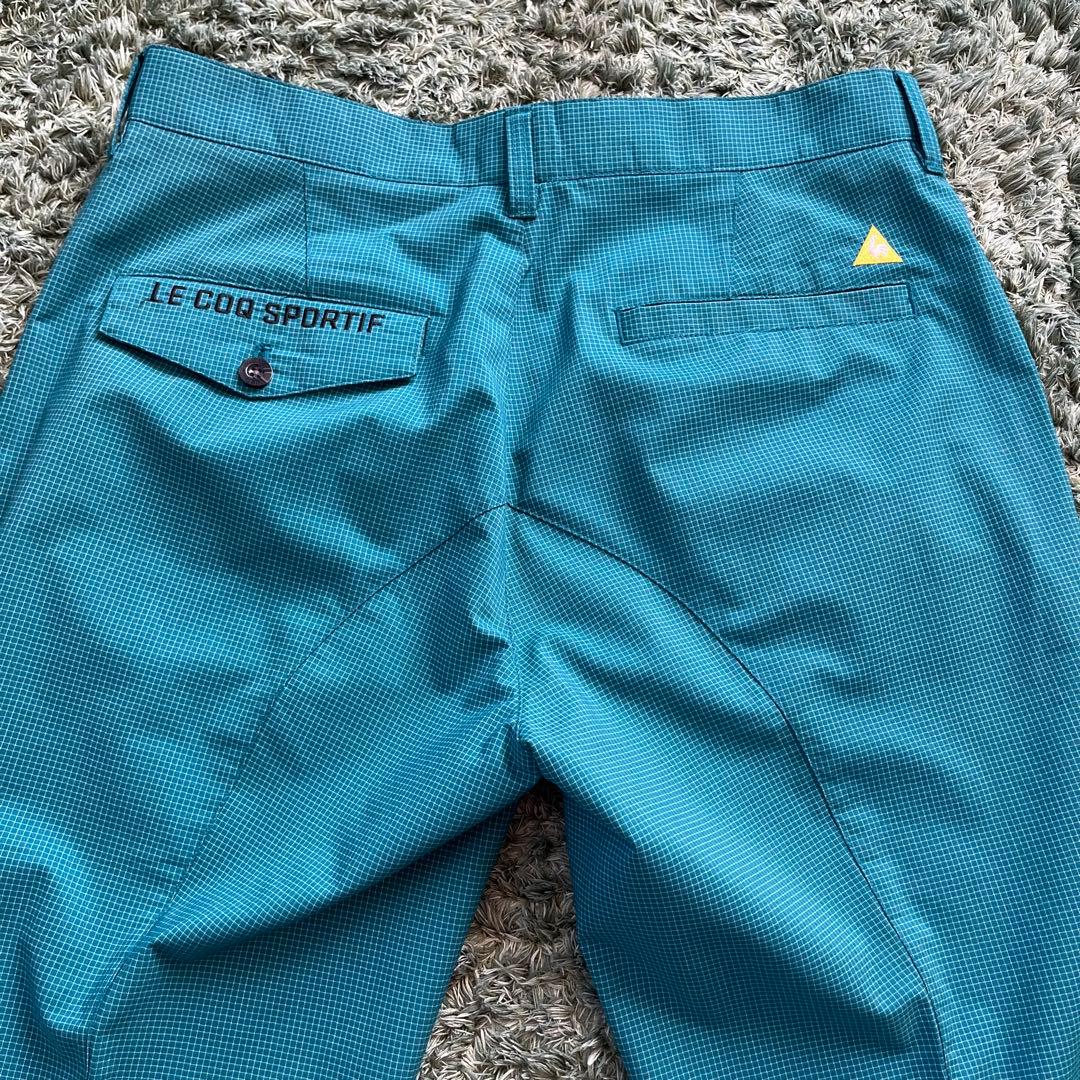 LE COQ SPORTIF グリーンチェックパンツ