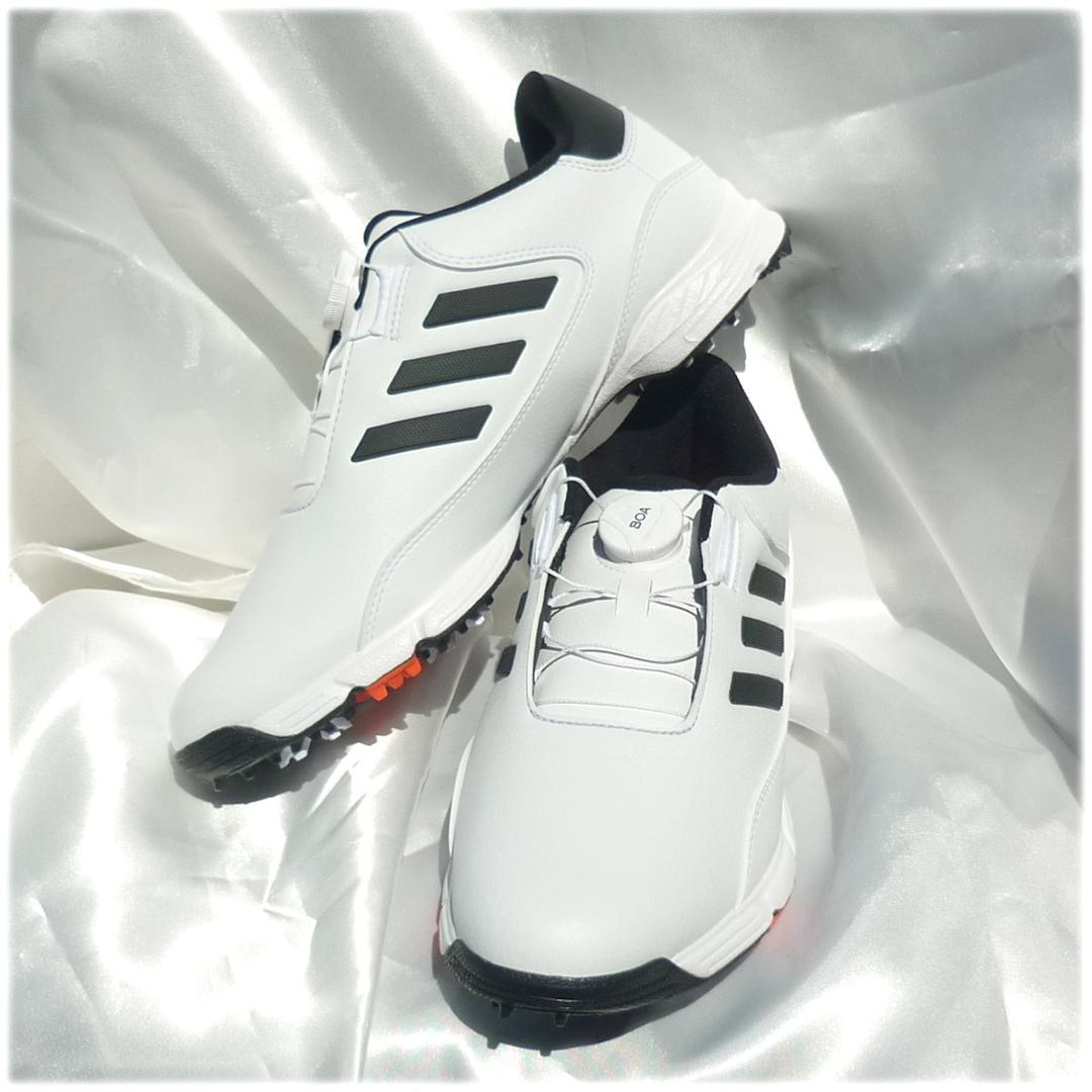新品26cmアディダスゴルフシューズ白BOA 24ダイヤル式 ソフトスパイク